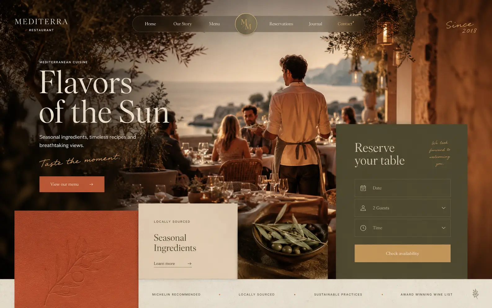 Web de ejemplo para un restaurante